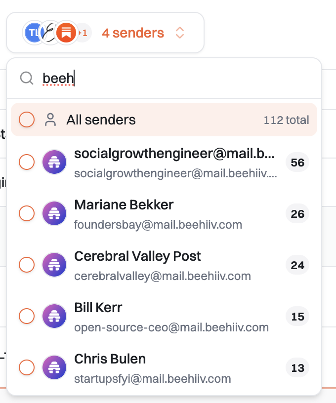 Sender Filtering