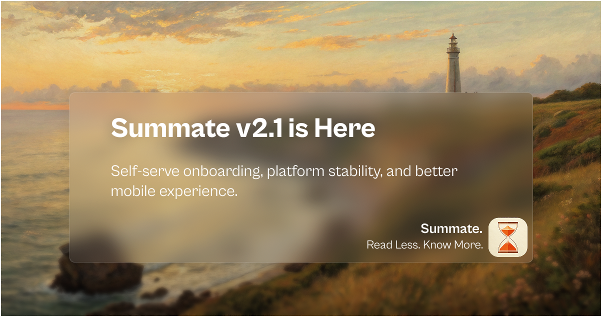 September 2025 Update: Summate v2.1